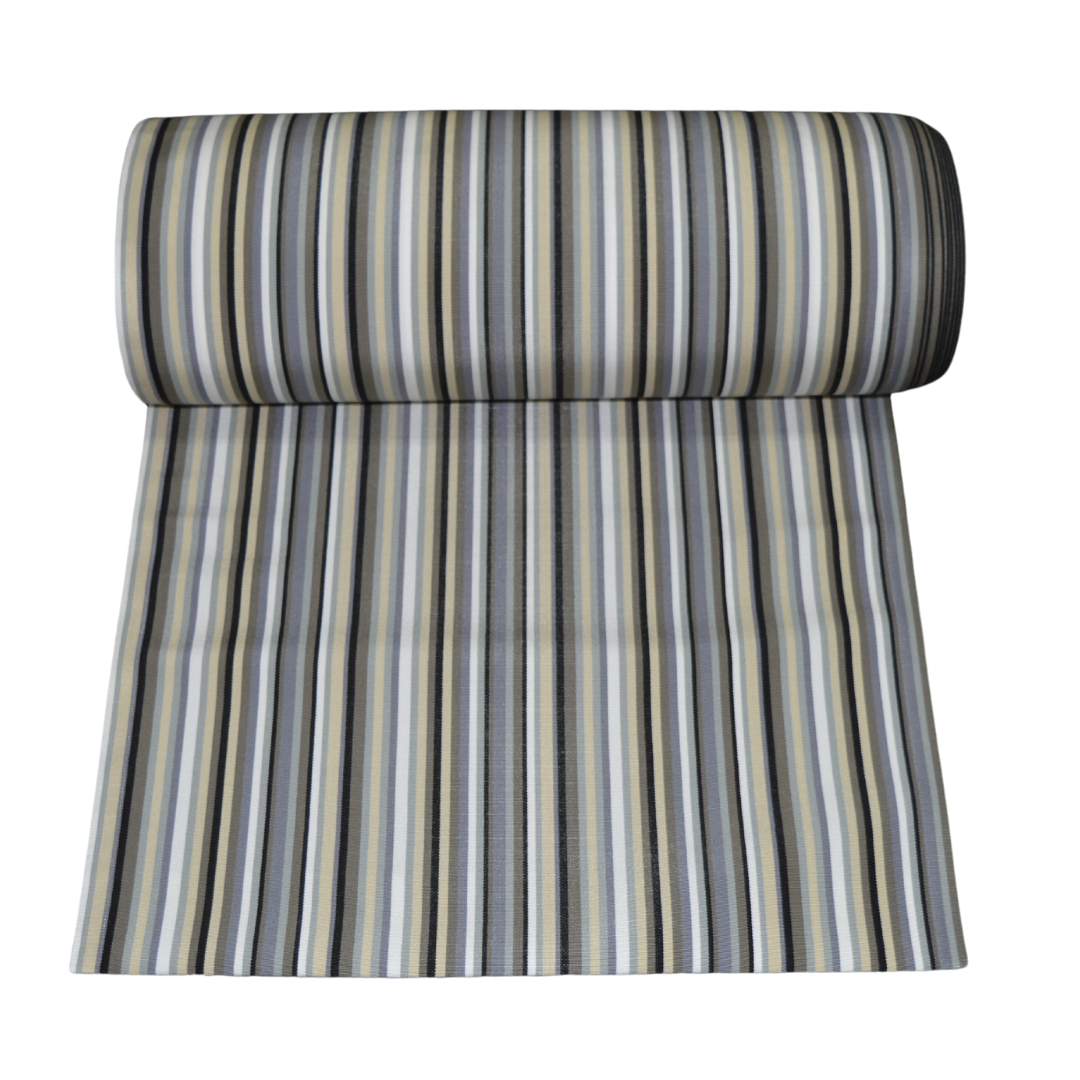 Liegestuhlstoff Grau gestreift 318