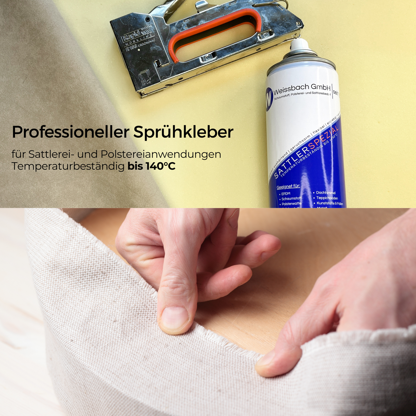 Sprühkleber hitzebeständig SattlerSpezial für Schaumstoffm, Textilien, Dachhimmel