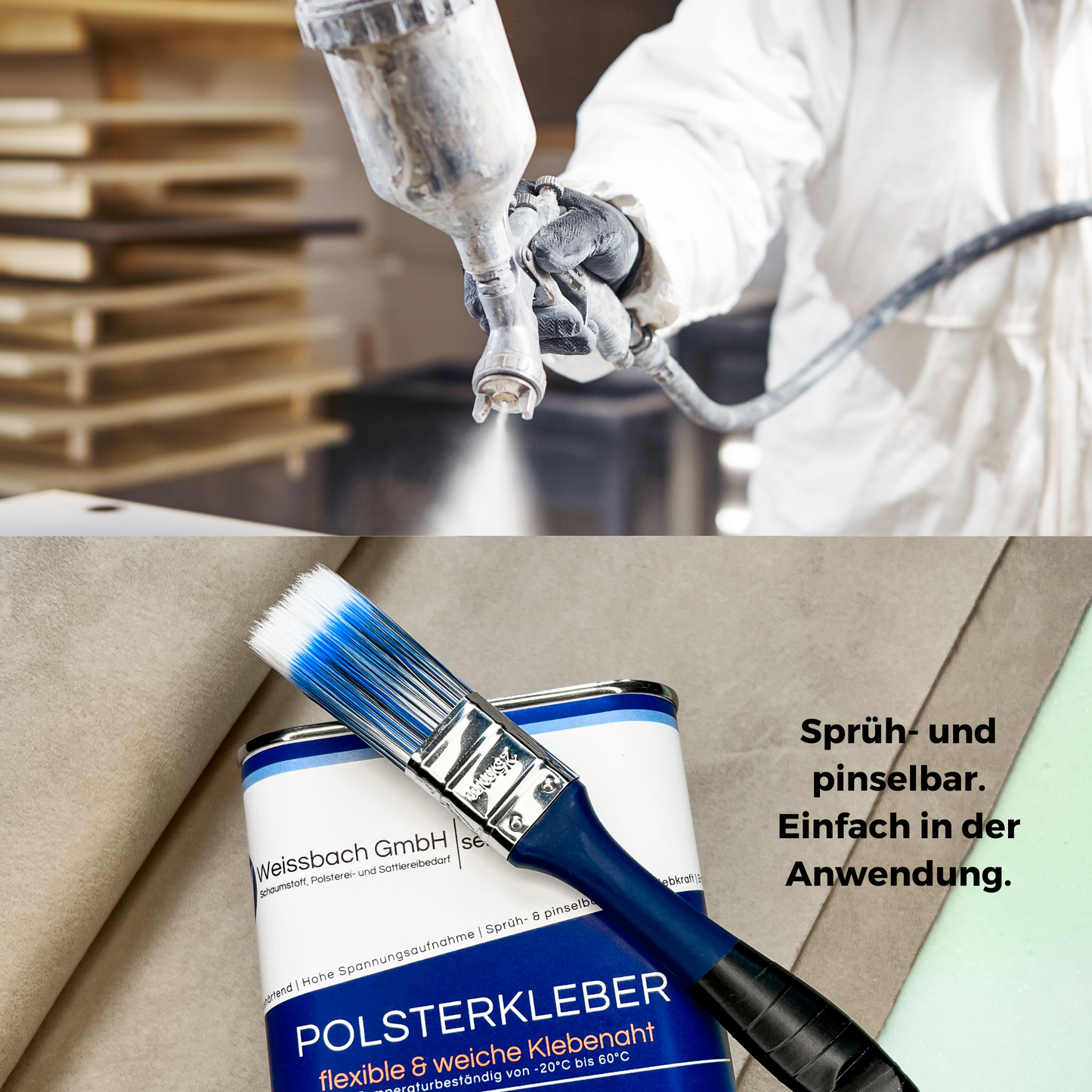 Schaumstoff kleben mit Polsterkleber von Weissbach