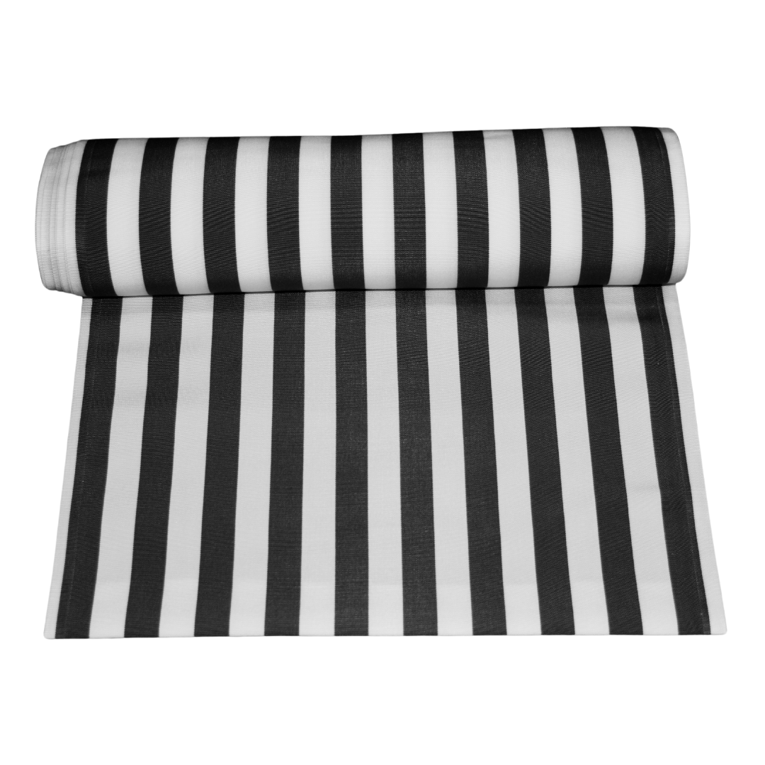Liegestuhlstoff 45 cm Meterware schwarz blockstreifen 337