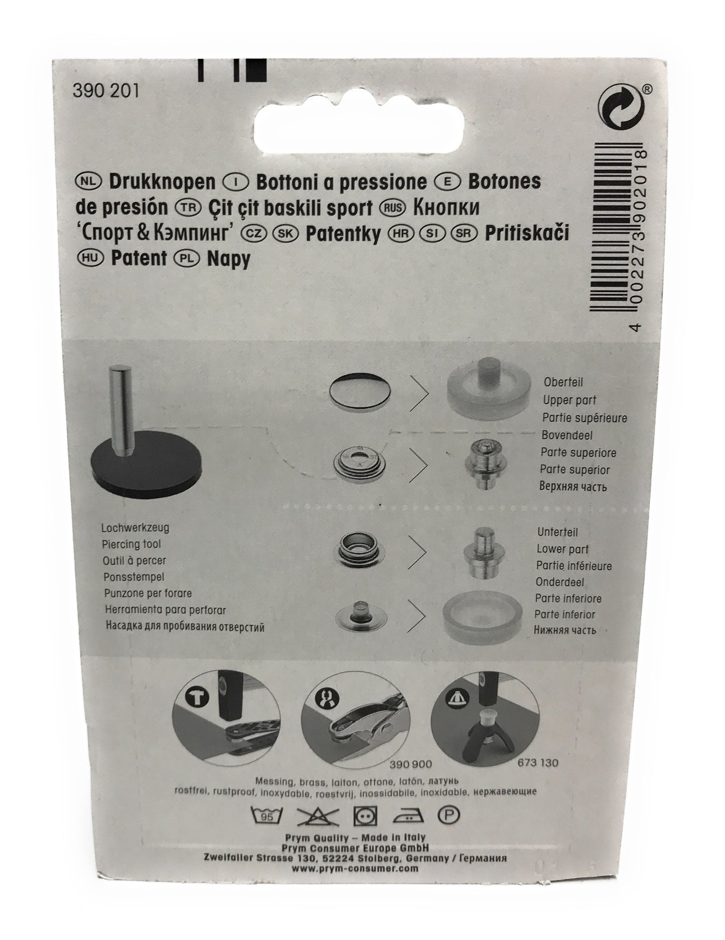 Prym Druckknöpfe Sport & Camping 15 mm 10 Stück