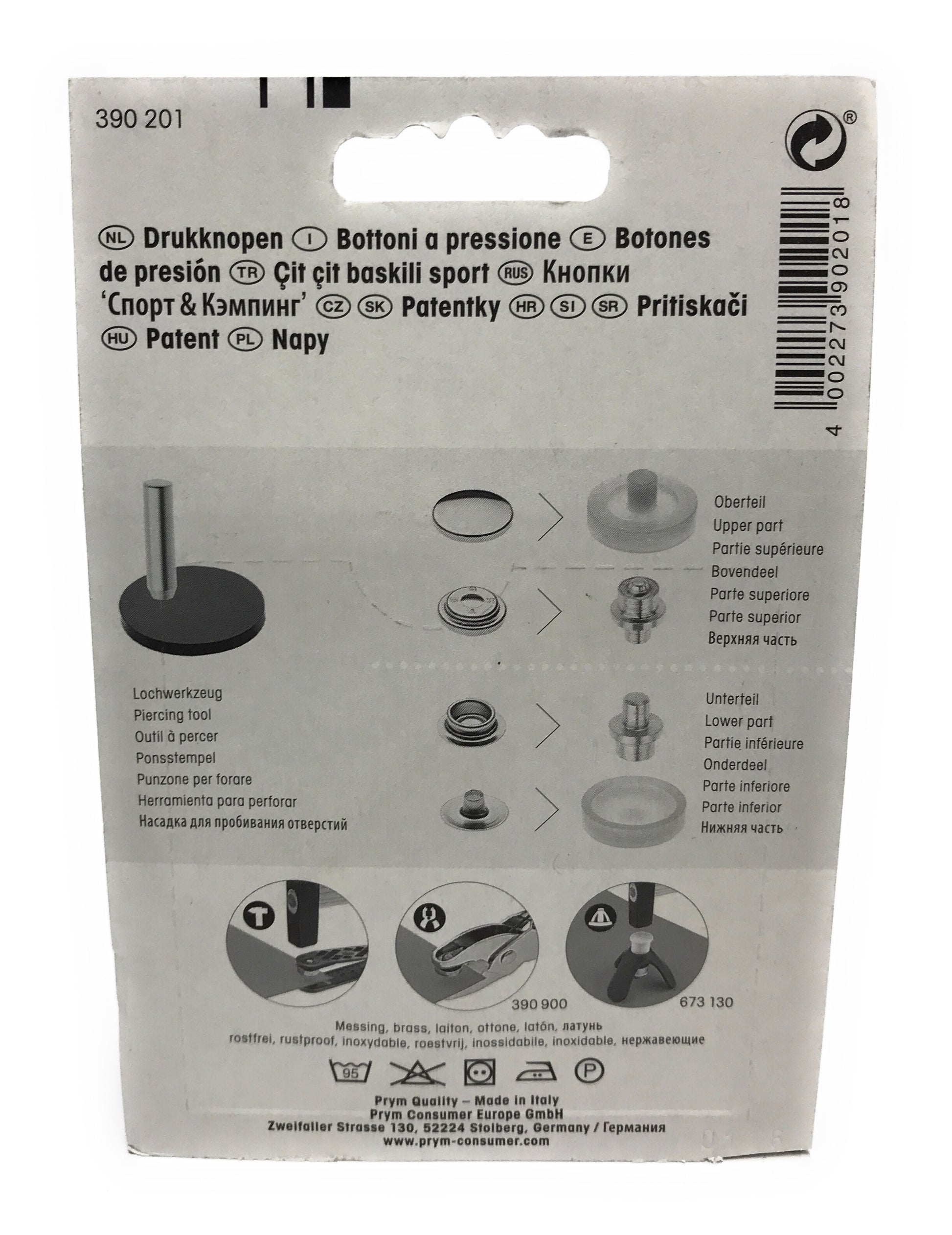 Prym Druckknöpfe Sport & Camping 15 mm 10 Stück