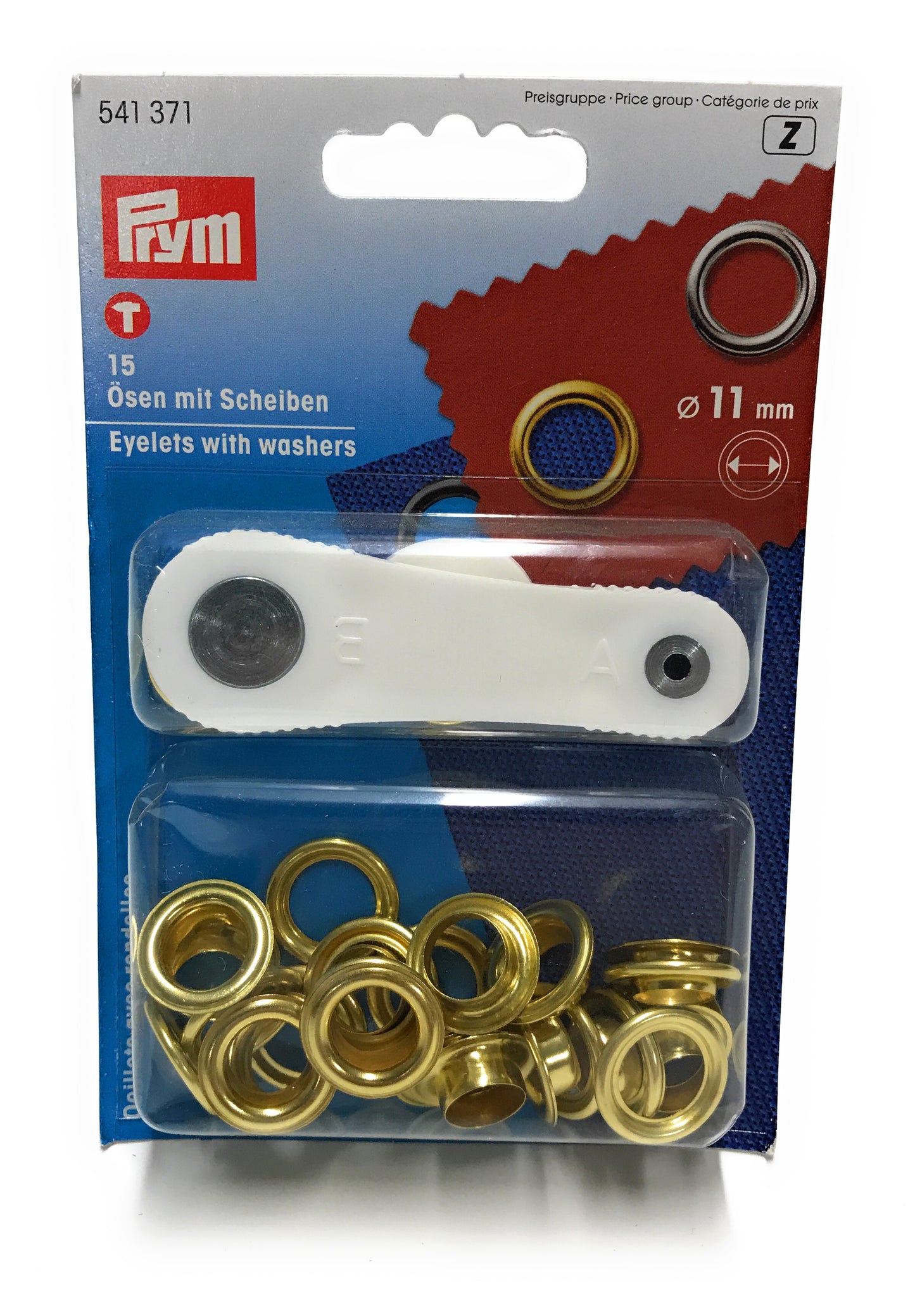 Prym Ösen mit Scheiben Messing 11 mm 15 Stück