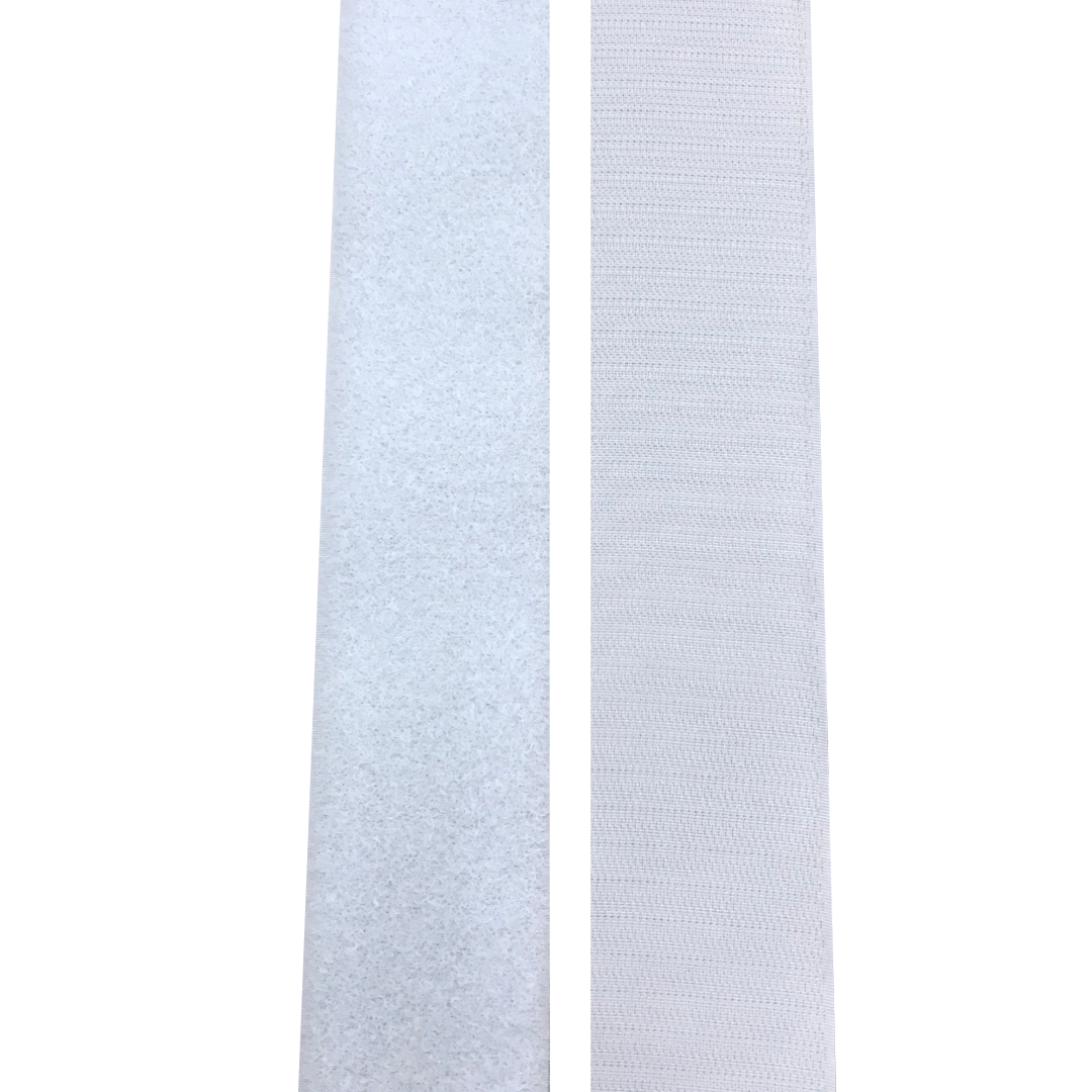 Klettband 50 mm weiß Aufnähen Meterware