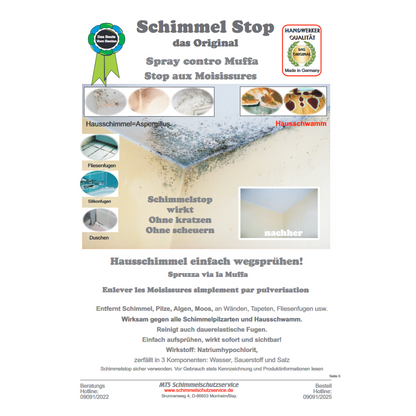 Schimmel Stop Schimmelentferner für Bad, Wand und Fugen 1000 ml