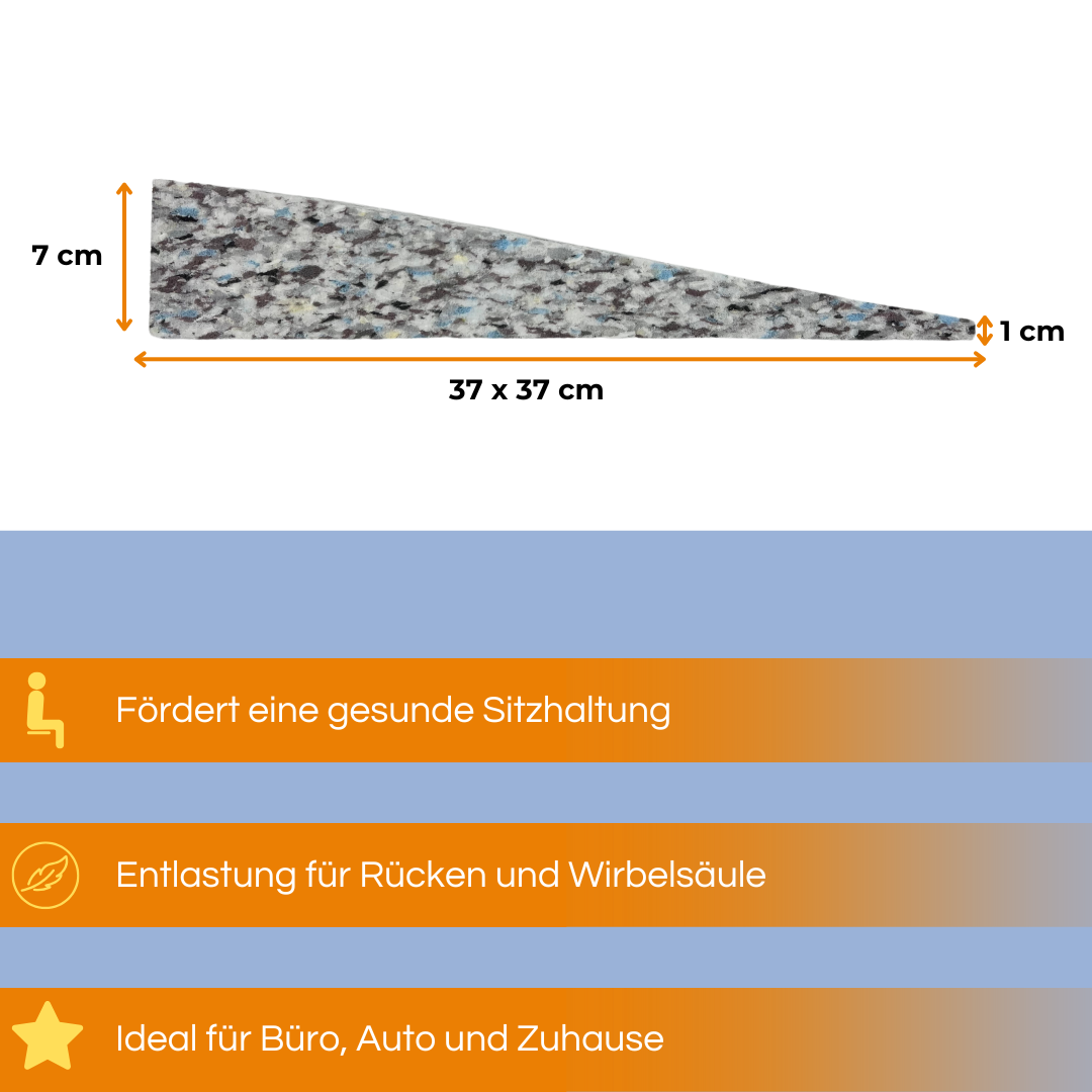 Orthopädischer Sitzkeil eckig ohne Bezug